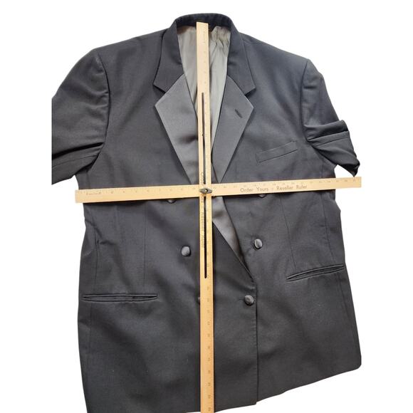Perry Ellis Double Breasted Suit Jacket 50 Long Tuxedo Style Formal Blazer USA - Picture 15 of 16